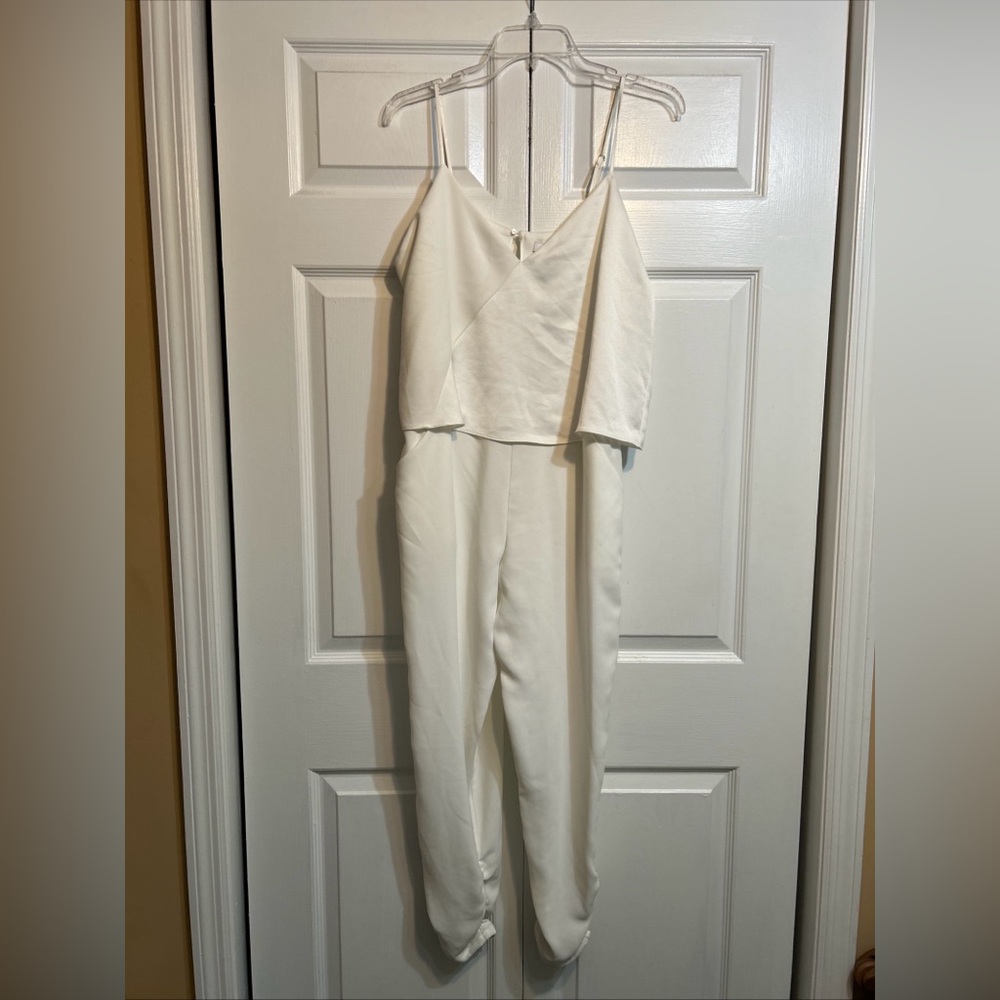 NWT Parker Combo  V-neck Sleeveless Strappy Jumpsuit Size M Medium Pearl